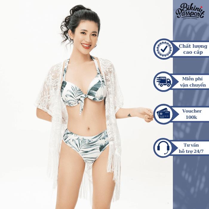 Áo khoác ngoài đồ bơi   dạng đuôi cá - Trắng - BC001_WH