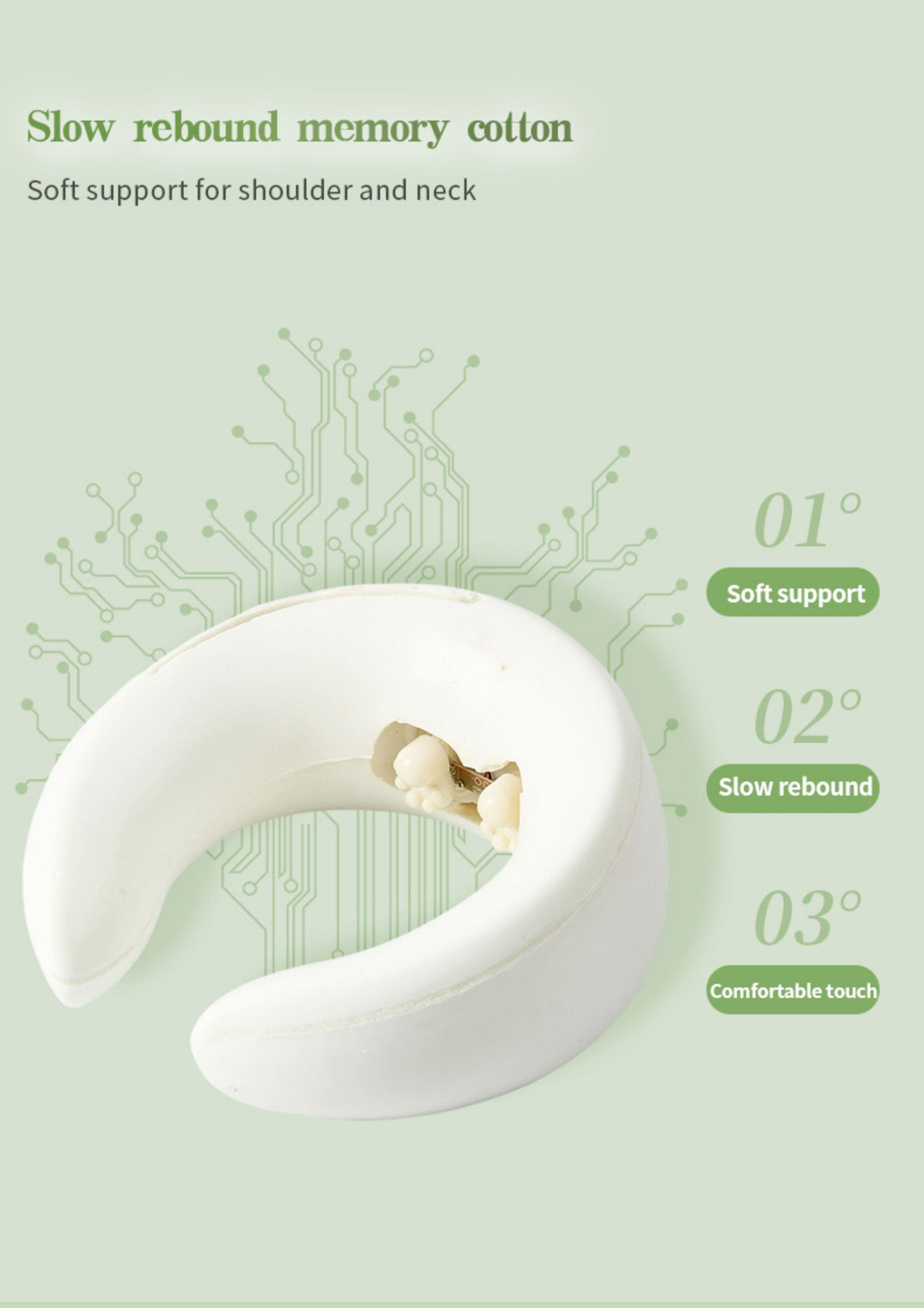 Gối Massage Cổ Vai Gáy SEVEN COOL New U-shaped Neck Massager Electric Home Car
