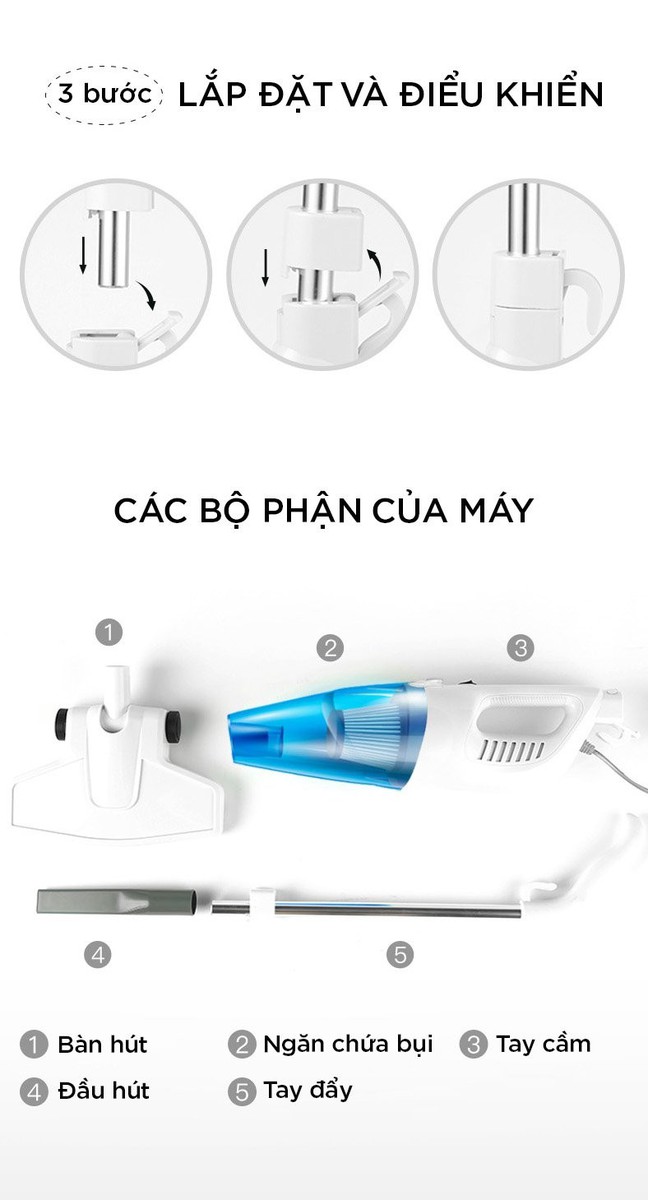 Máy hút bụi cầm tay mini Perfect- Hàng Chính Hãng