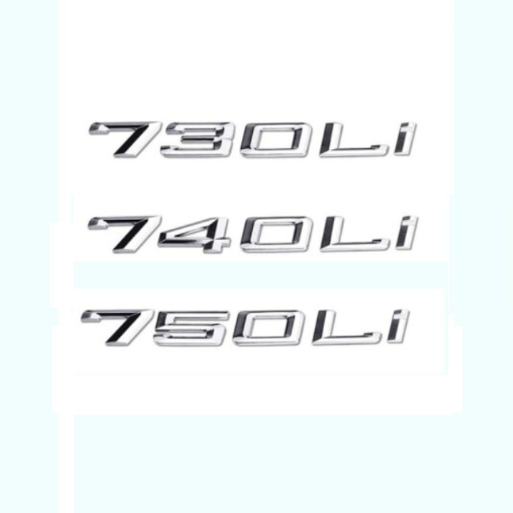 Decal tem trang trí chữ inox chữ 730LI cho ô tô xe hơi Hợp kim inox kích thước 17.6×2cm