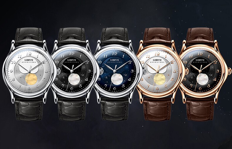 Đồng hồ nam chính hãng LOBINNI L1810-4 Fullbox, Kính sapphire ,chống xước,chống nước,dây da xịn, Mới 100%,Bảo hành 24 tháng