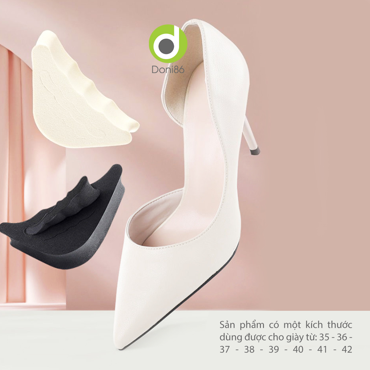 Combo 2 cặp lót giày cao gót bằng cao su non đệm êm ngón chân PK50