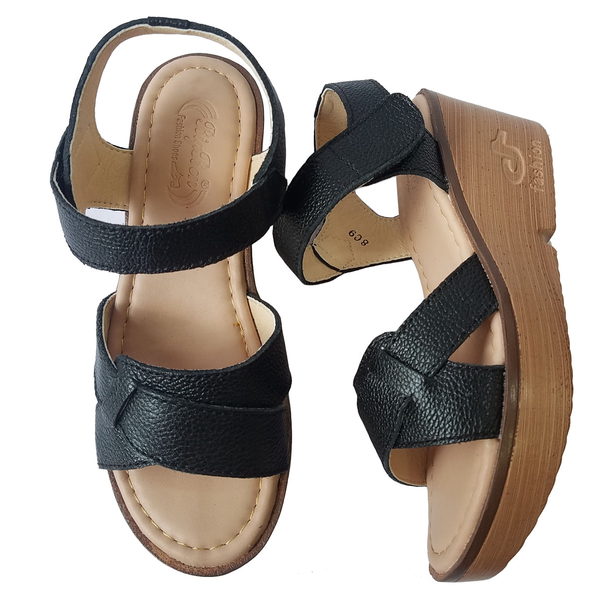 Giày Sandal Xuồng Nữ Da Bò Thật BIGGBEN Cao 5cm SDX38