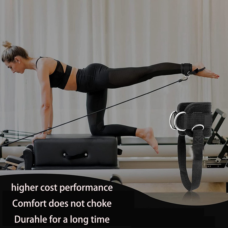 Đai Quấn Cổ Chân Có Dây Cố Định Giầy 4 Vị Trí Móc Hỗ Trợ Tập Chân Mông Với Cáp Tại Phòng GYM