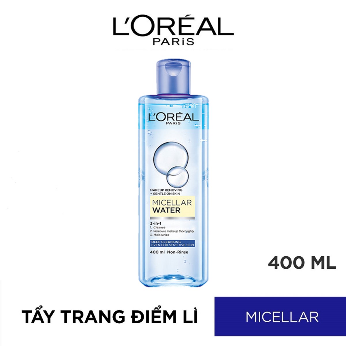 Nước Tẩy Trang L'Oreal 3 In 1 Micellar Làm Sạch Sâu (400ml)