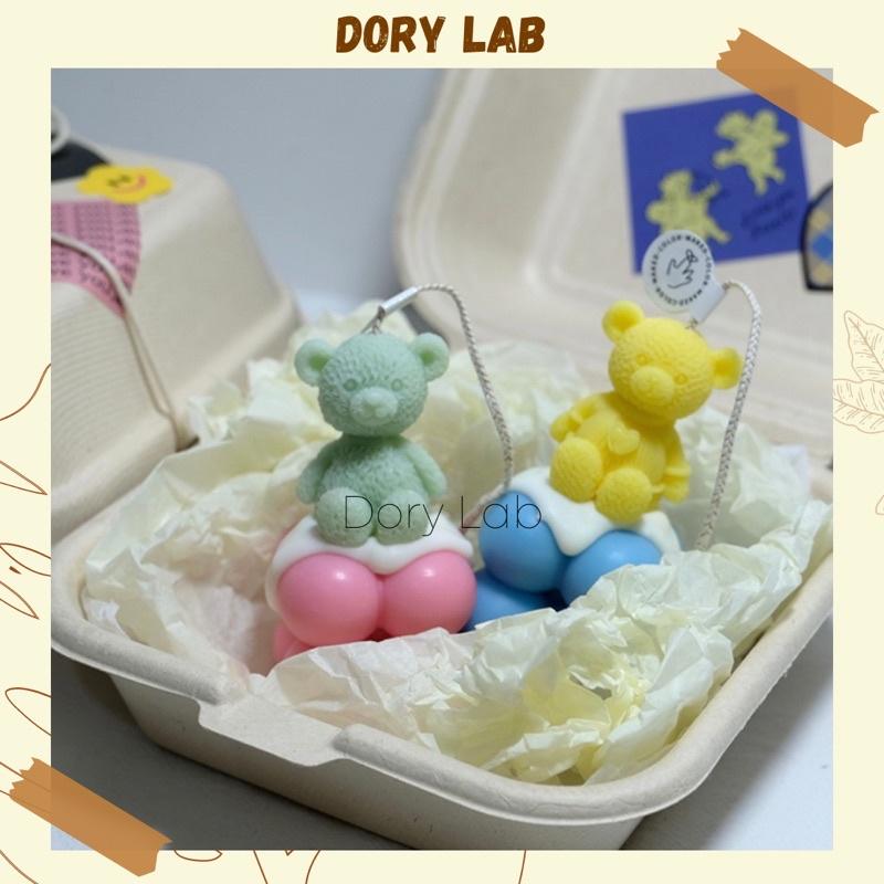 Nến Thơm Khói Rubik Mini Kèm Gấu Teddy Nhiều Màu Sắc - Dory Lab