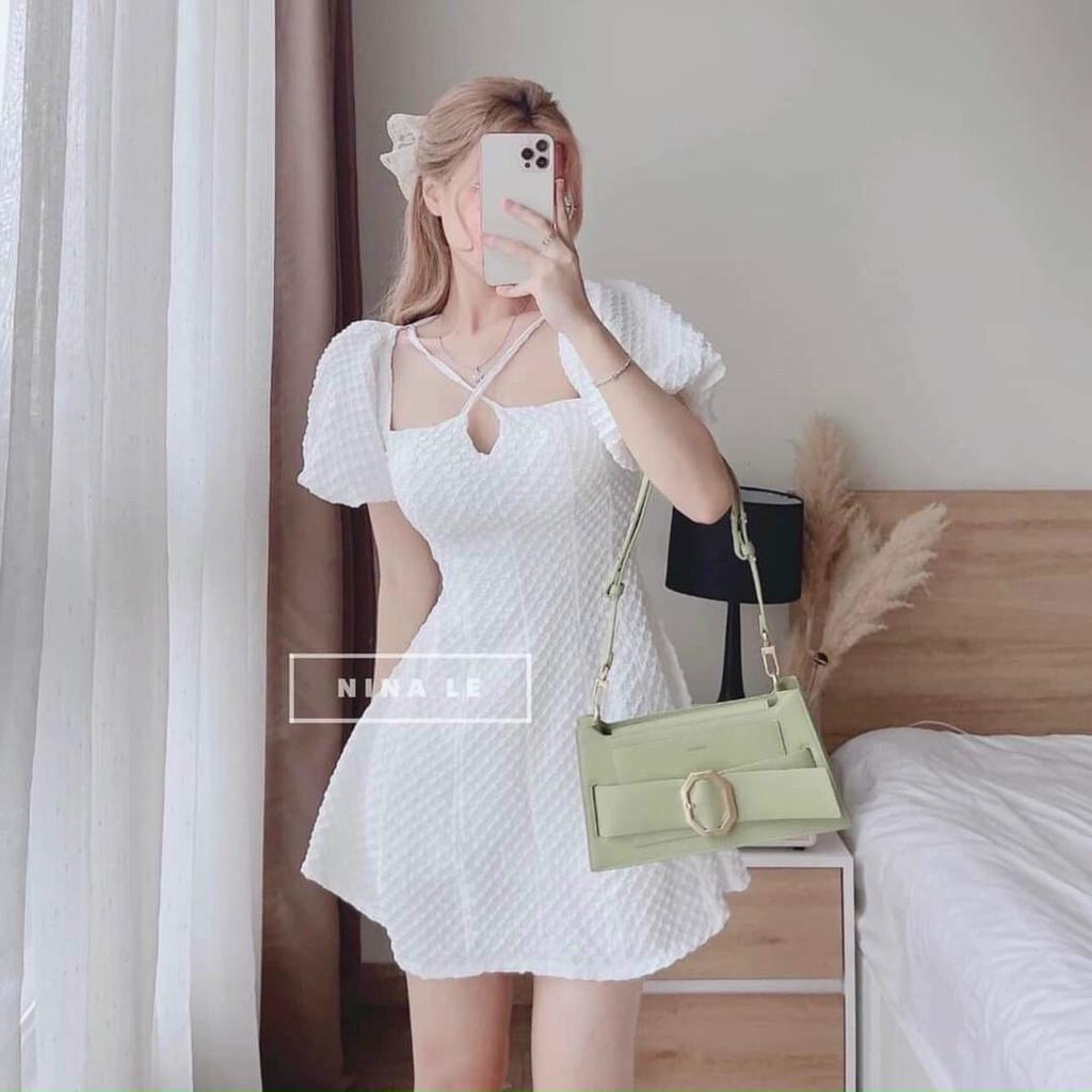 Váy đầm nữ dáng suông cột nơ có nhiều màu để lựa chọn
