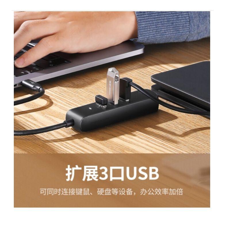 Ugreen UG10917CM416TK USB Type C 2.0 sang 3 * USB 3.0 + Lan 10/100 Mbps nhựa ABS - HÀNG CHÍNH HÃNG