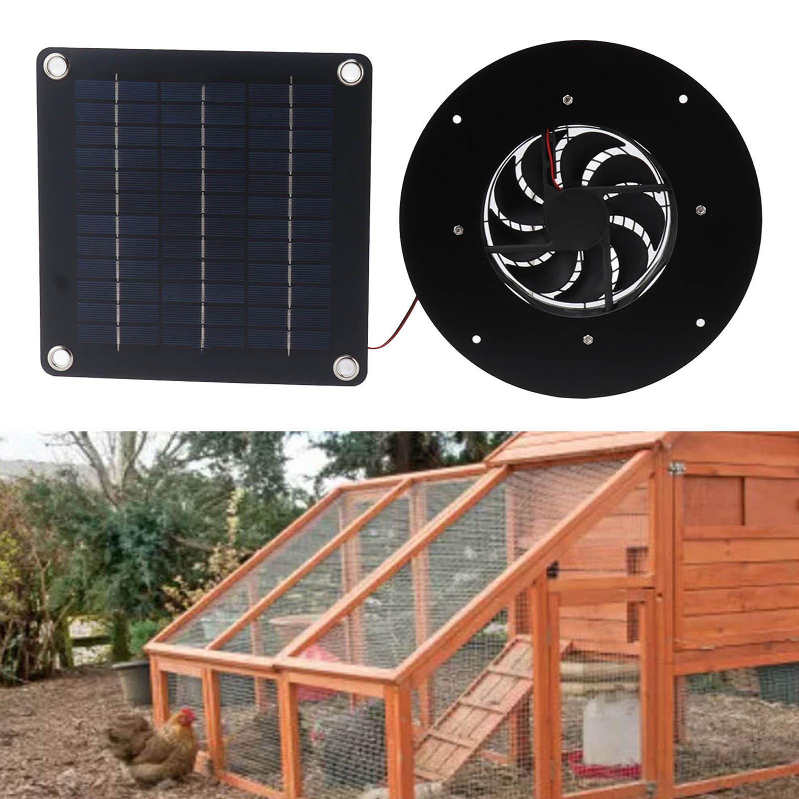 Solar Panel Fan Weatherproof 12V Ventilator for Hen House Outdoor Camping