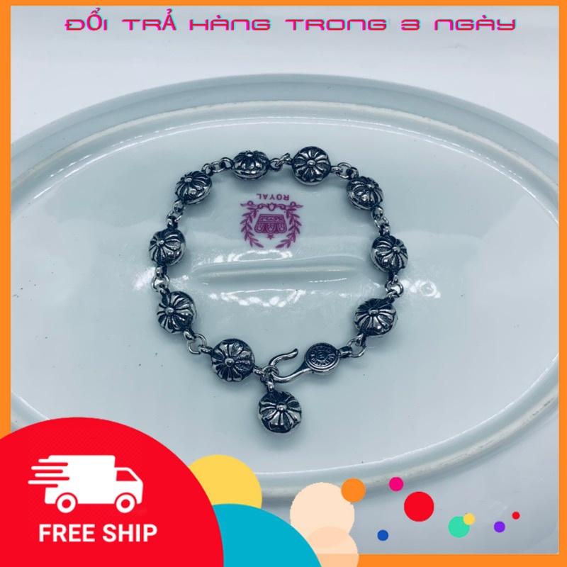 Vòng tay unisex Chrome Heart Ball bạc fullbox.