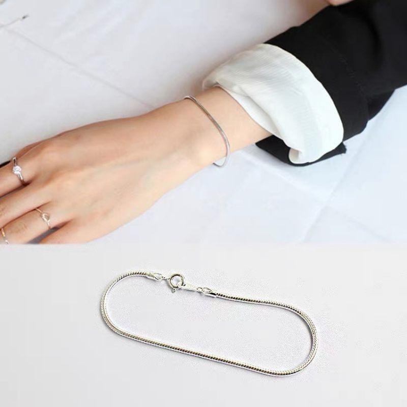 Lắc tay bạc trơn basic YN JEWELRY