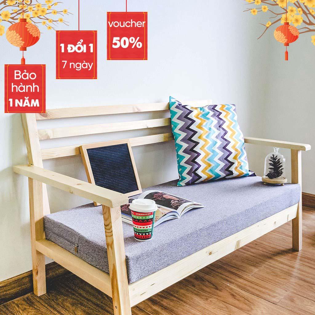 Ghế Sofa Phòng Khách/Ghế Sofa Gỗ Tiếp Khách +++Gỗ Thông Nhập Khẩu Cao Cấp+Nhẹ Dễ Lắp
