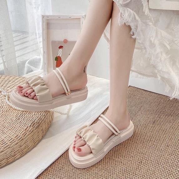 Hot 2023 GIÀY SANDAL NỮ ĐI HỌC 3,5P QUAI NHÚN ĐI ĐƯỢC 2 KIỂU MÃ S59