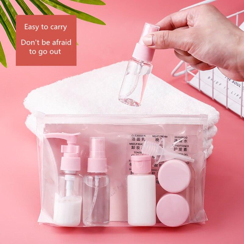 11pcs Travel Bottle Set Leak-Proof Refillable Toiletry Container For Shampoo Spray Bottles Cosmetic Bottles Random Colors Shippe