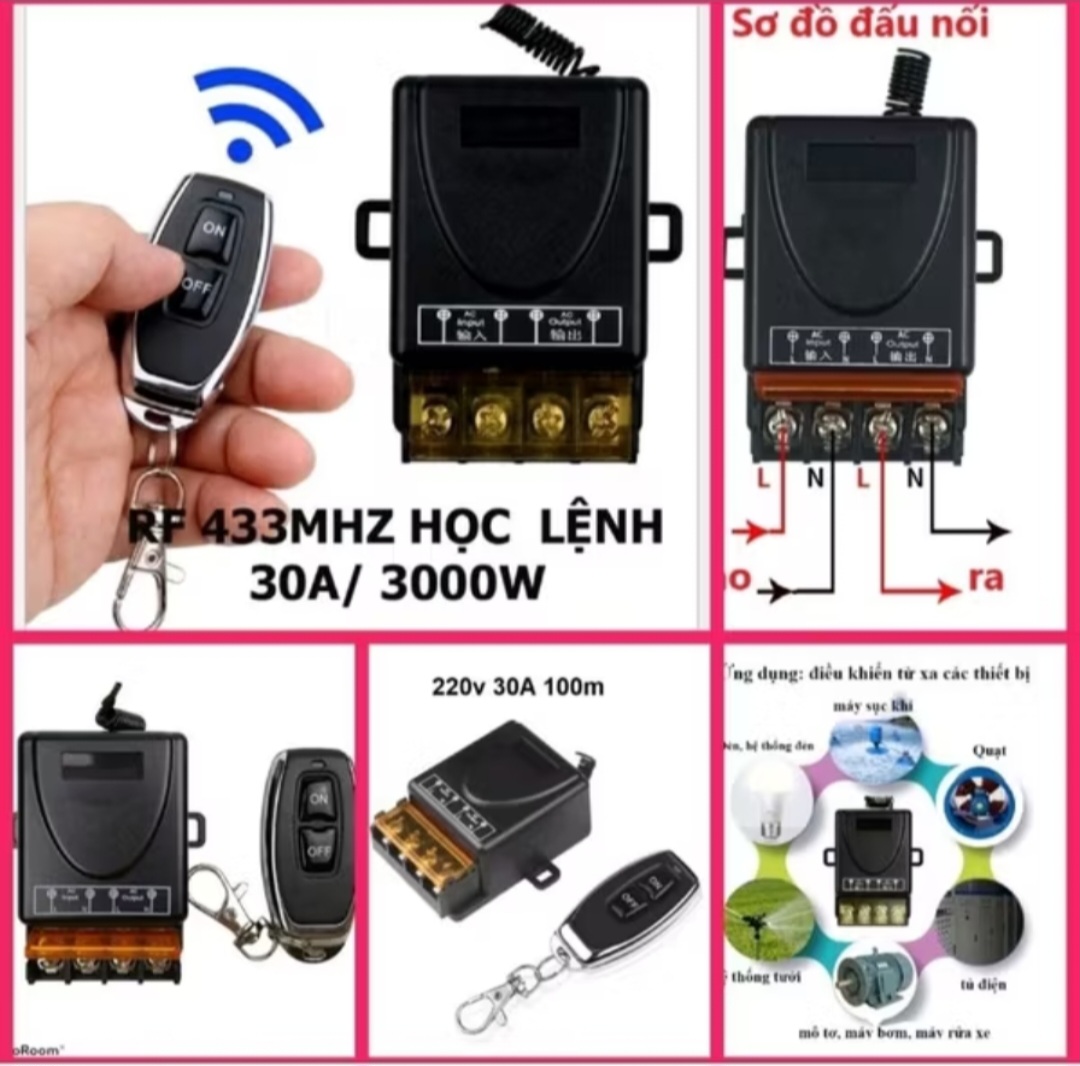 1 BỘ ĐIỀU KHIỂN BẬT TẮT ĐIỆN TỪ XA MÁY BƠM BÓNG ĐÈN CÁC THIẾT BỊ ĐIỆN GIA ĐÌNH THÔNG MINH