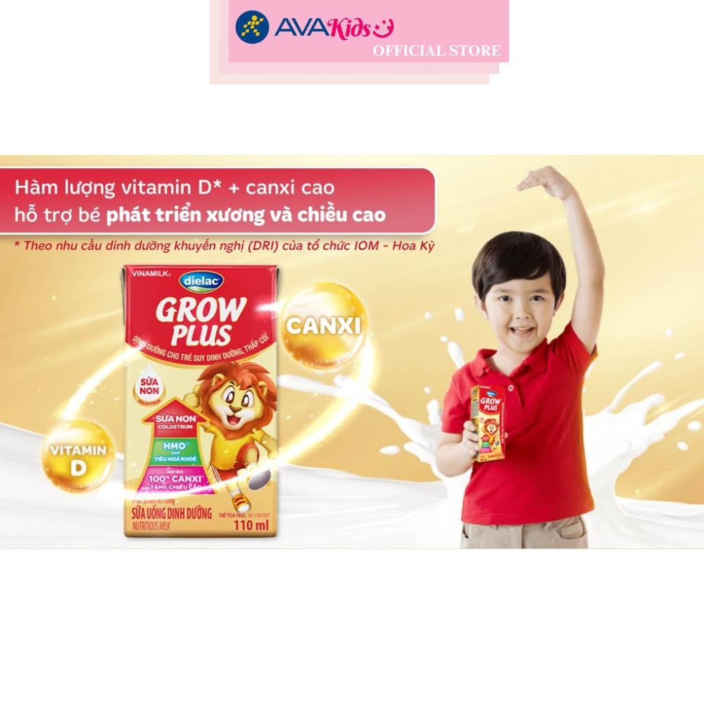 Lốc 4 hộp sữa non pha sẵn Dielac Grow Plus 110 ml (từ 1 tuổi)