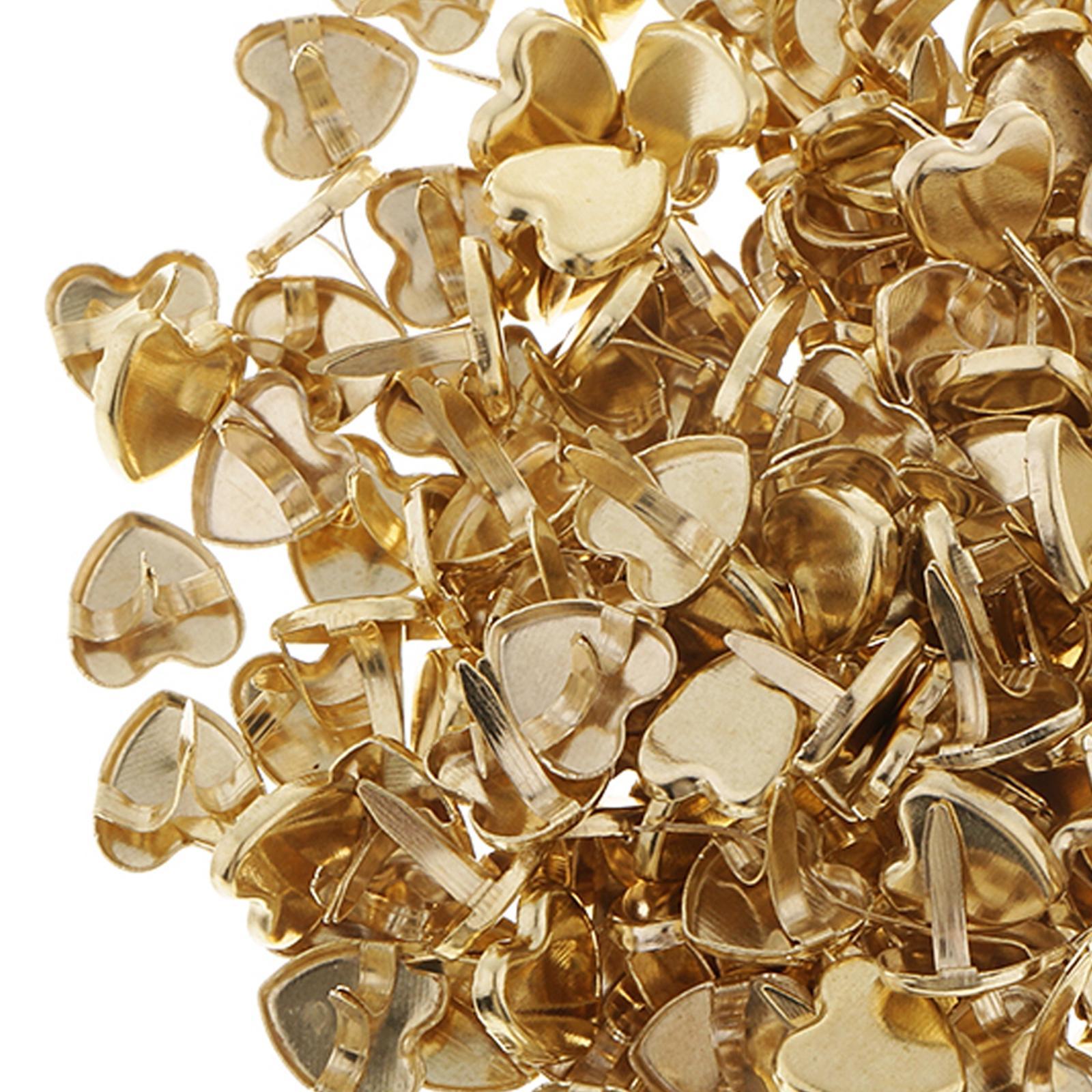50Pcs Heart Shaped Mini Brads Decorative Paper Fasteners for Scrapbook