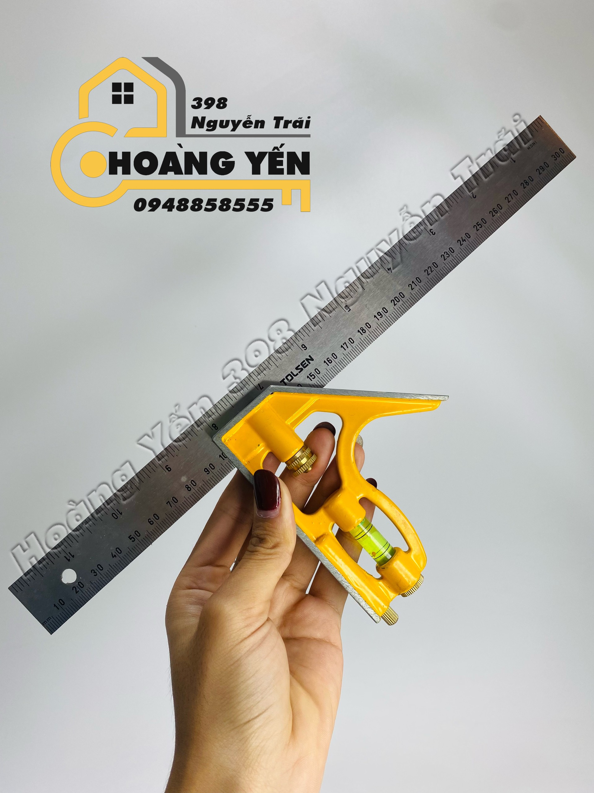 Thước Ke vuông đo góc có li vô Tolsen 35037 (300mm12''), Thước vuông thăng bằng, Thước thủy đo góc