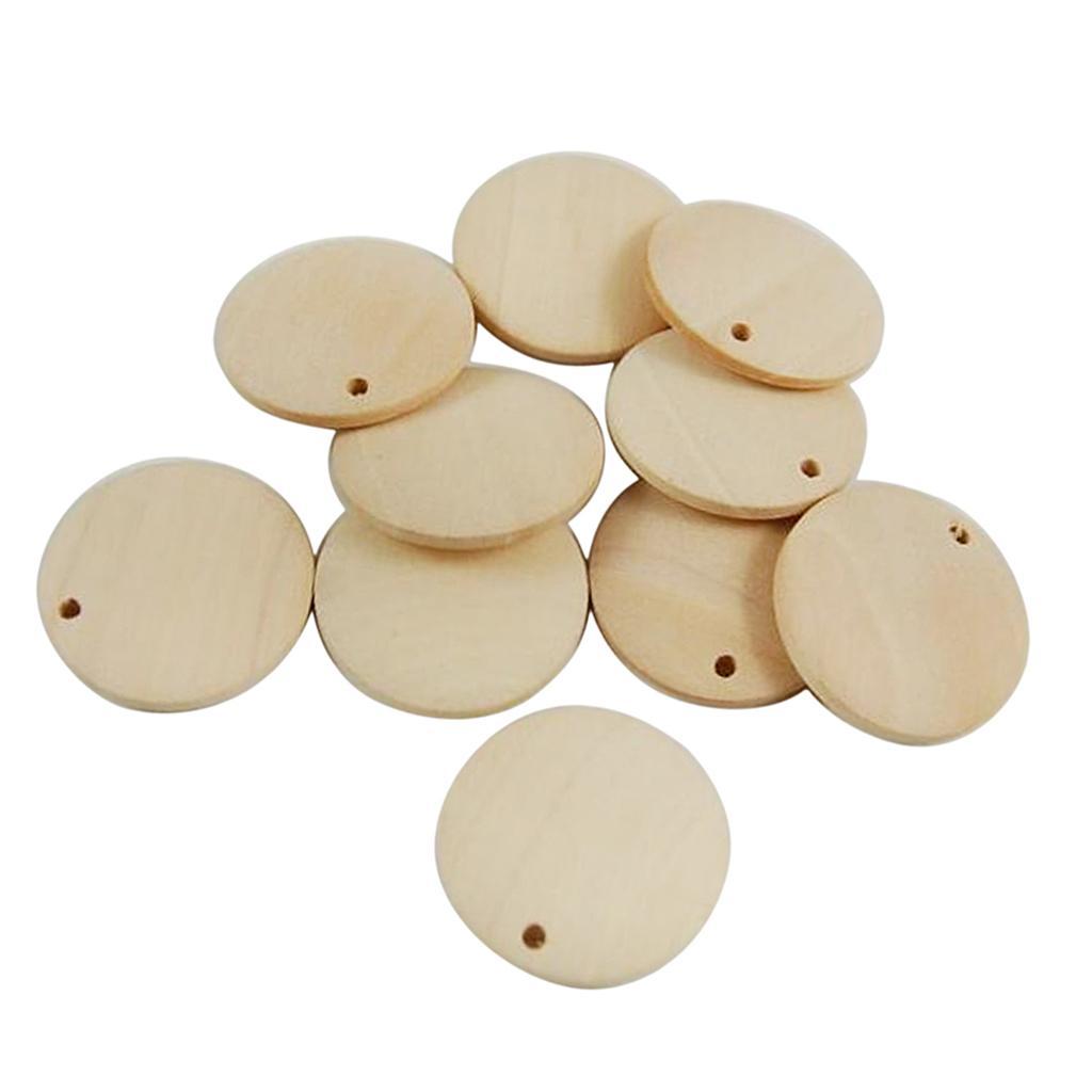 200pcs Cutout Unfinished Wood Pieces DIY Craft Home Decor Supplies 15/30mm