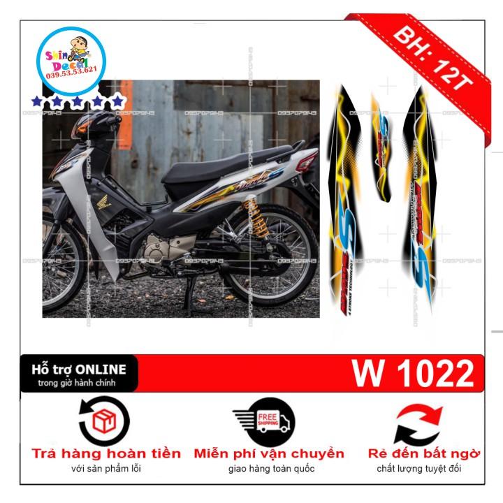 Tem rời wave a 110 dán xe trắng