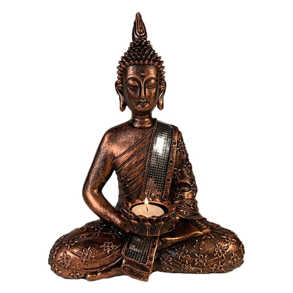 Buddha Statue Tea Light Candle Holder Home Decor Gift