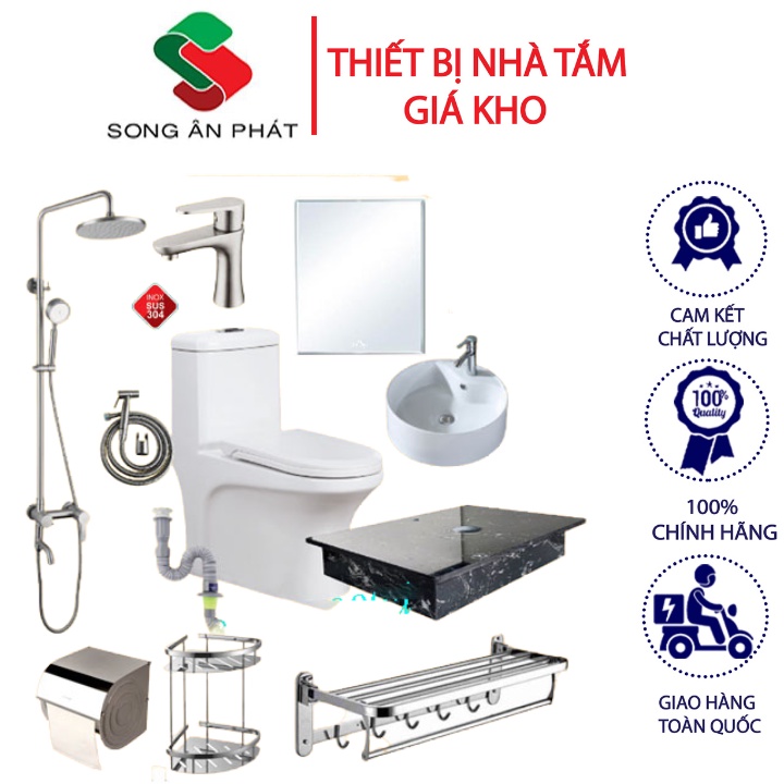 Combo Thiết Bị Vệ Sinh, Combo Trọn Bộ Nhà Vệ Sinh 023 – Thiết Bị Nhà Tắm Giá Kho