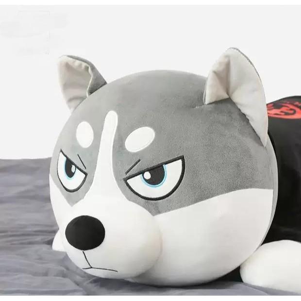 Gấu bông chó husky ngáo siêu to khổng lồ làm gối ôm quà tặng - gấu bông cao cấp size 1m -> 1m5