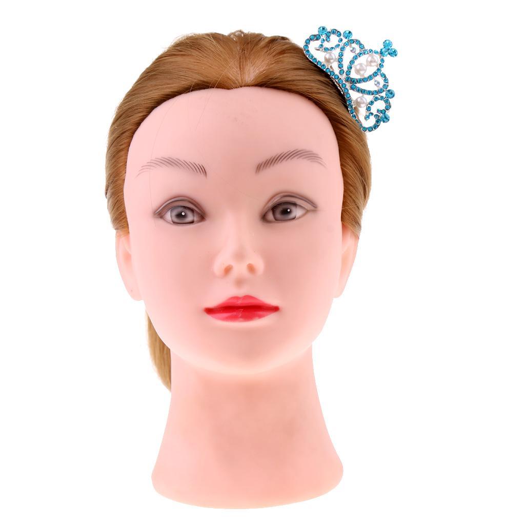 Shiny Crystal Pearls Side Crown Tiara Girls Woman Wedding Hair Accessories