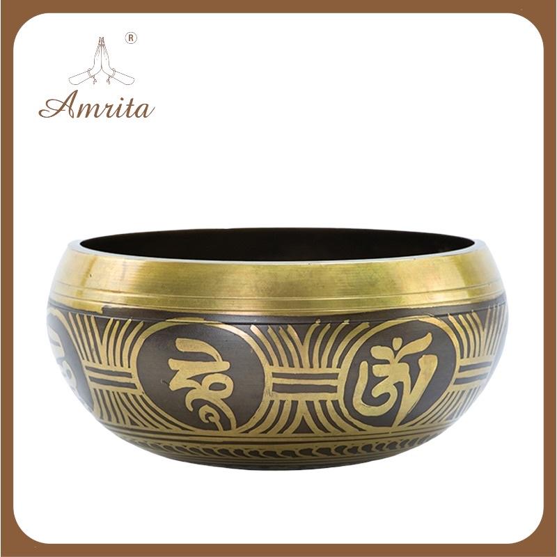 Chuông xoay Tây Tạng - Singing Bowl - Chuông bát xoay xanh Tây Tạng - Chuông bát xoay Nepal - Amrita