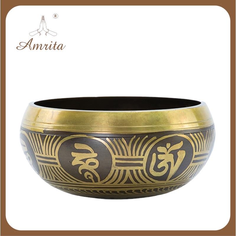 Chuông xoay Tây Tạng (Nepal) - Singing Bowl - Chuông bát xoay xanh Tây Tạng - Chuông bát xoay Nepal - Amrita