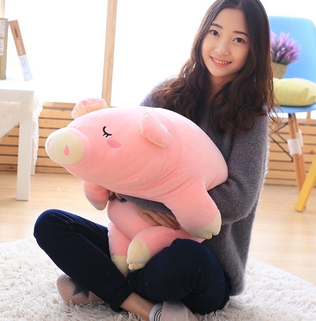 Gấu bông lợn hồng to mịn