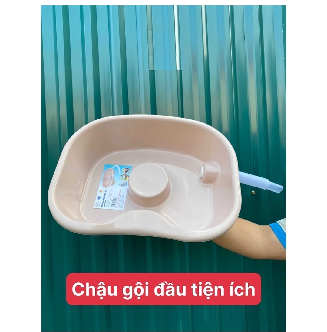 Chậu gội đầu tại giường cho người già, trẻ nhỏ, người bệnh... màu sắc giao ngẫu nhiên- Hàng Xuất Nhật _ Chính Hàng