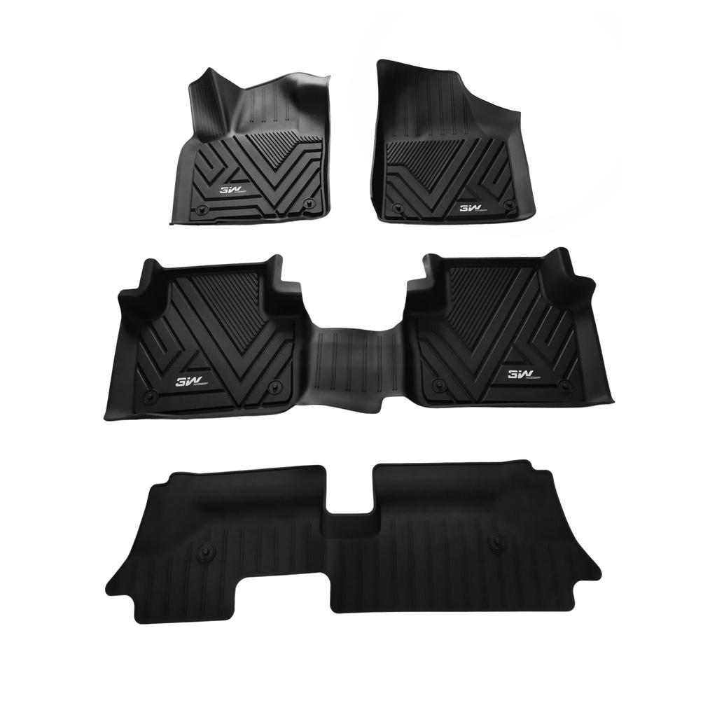 Thảm lót sàn xe ô tô Volkswagen Teramont Nhãn hiệu Macsim 3W chất liệu nhựa TPE đúc khuôn cao cấp - màu đen