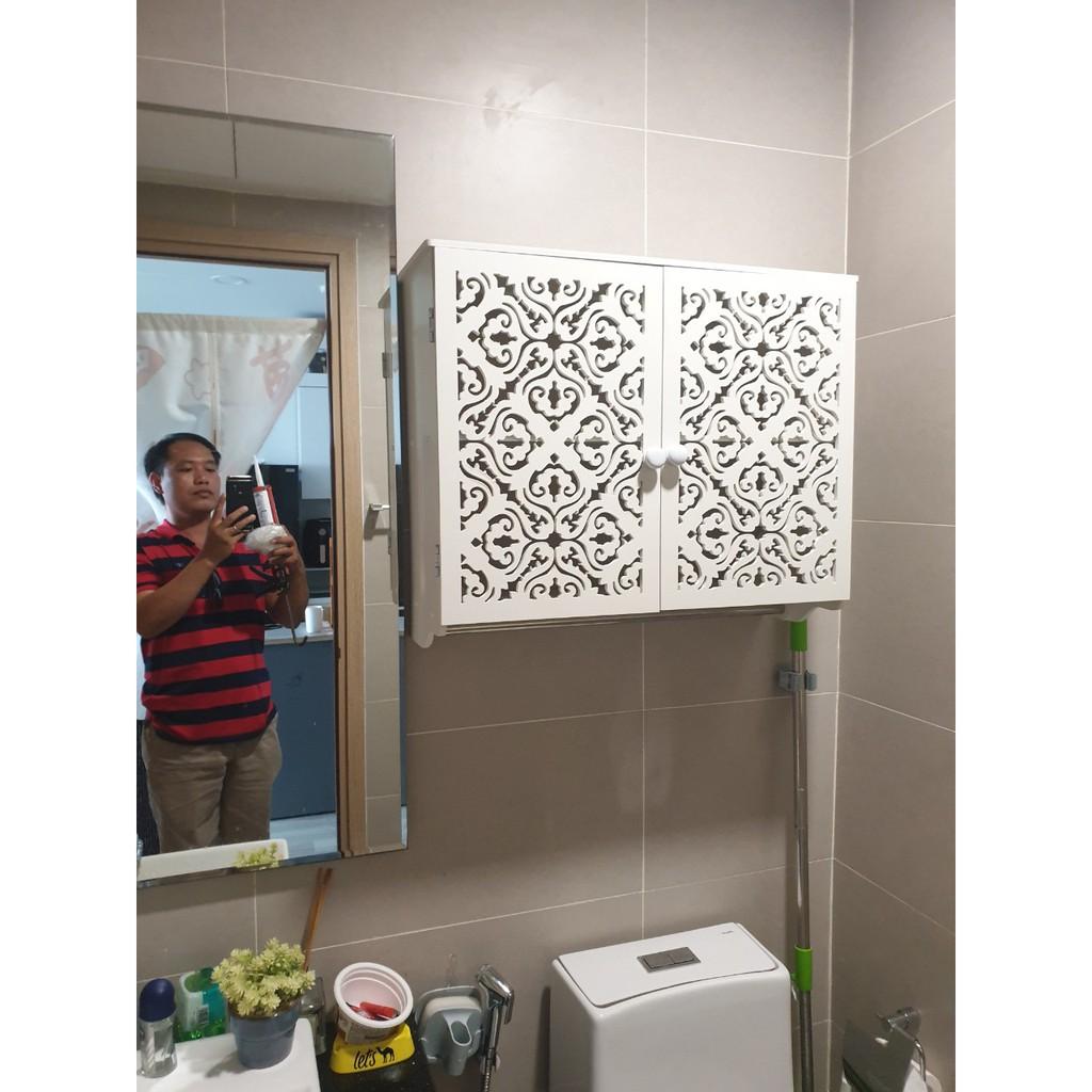 Tủ nhà tắm treo tường 2 cánh lớn TK02 - Kệ lắp ráp treo tường nhà tắm