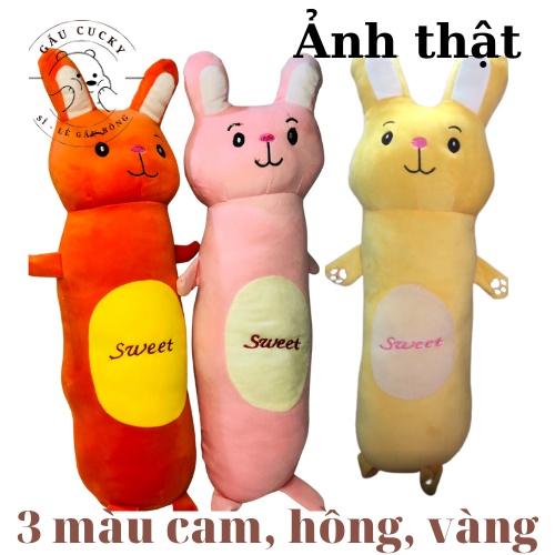 Gối Ôm Thỏ Hồng, Gấu Ôm Thỏ Hồng Siêu Êm Mềm Mịn 75cm