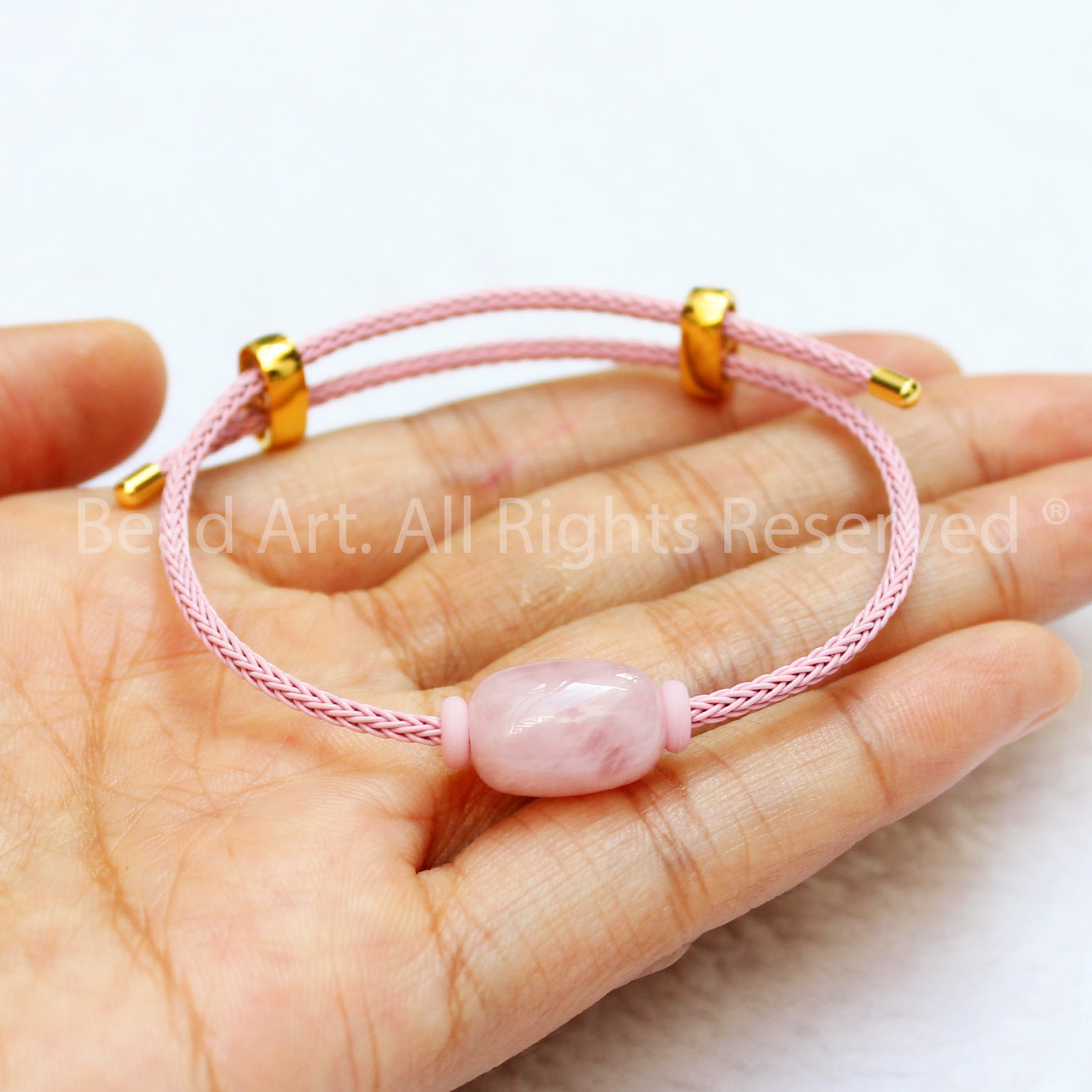 Vòng Tay Lu Thống Thạch Anh Hồng Tự Nhiên , Vòng Tay Đá Phong Thuỷ, Chuỗi Hạt, Mệnh Hoả, Mệnh Thổ - Bead Art
