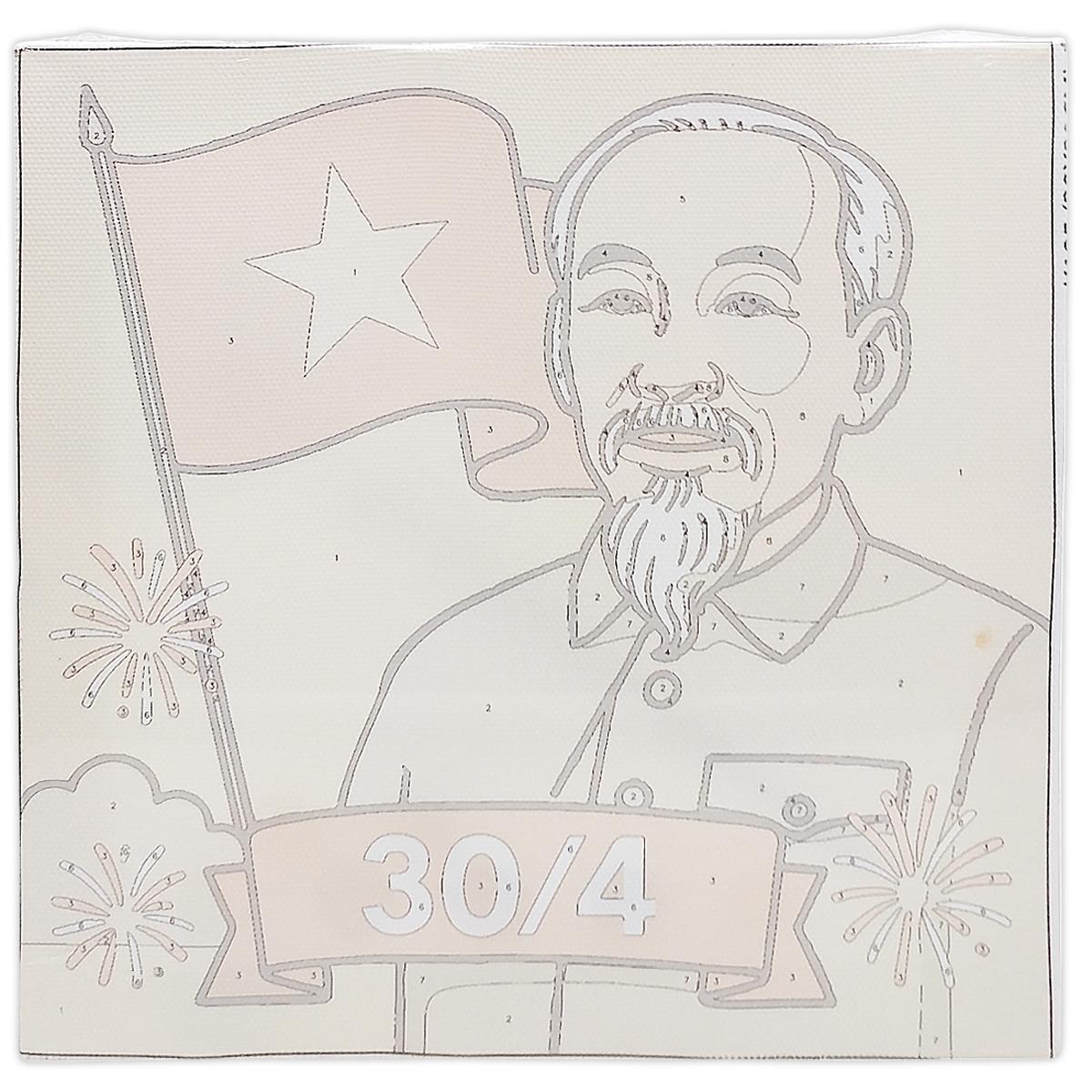 Tranh Tô Màu Số Hóa - Bác Hồ Ngày 30/4 - 20 x 20 cm - Dali K195