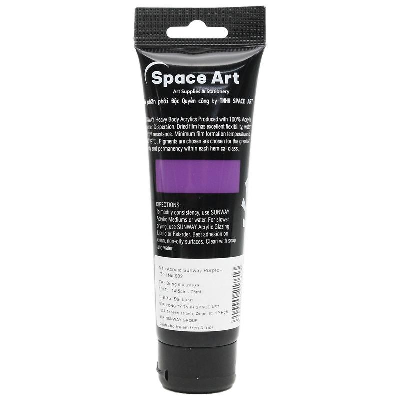 Tuýp Màu Vẽ Acrylic 75 ml - Sunway No.602 - Purple