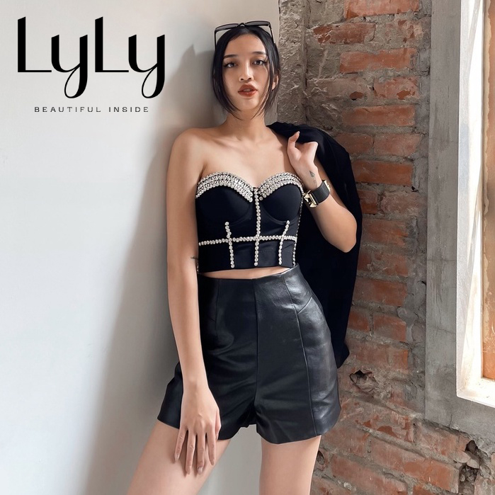 Áo Croptop đính đá cao cấp Lylulorem Crop02