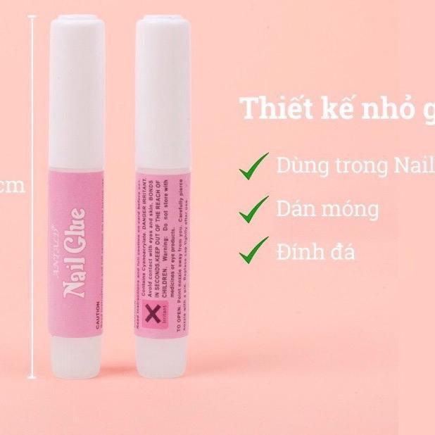 Keo Mini Dán Móng Giả Làm Nail Box, Set 10 Tuýp 2g, Nhanh Khô Tiện Lợi Nhỏ Gọn, Chất Lượng Cao, Dễ Sử Dụng Nữ keo  dán mỏng