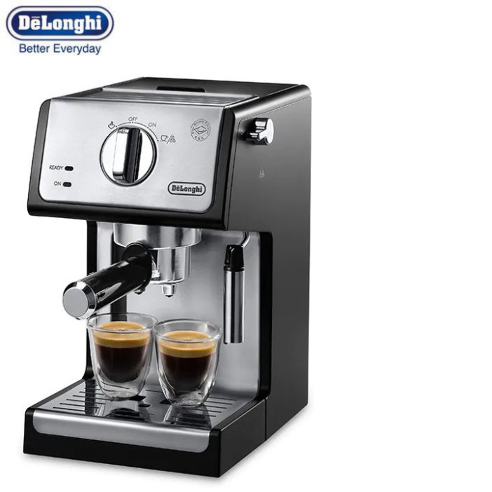 Máy pha cà phê Delonghi tự động cafe espresso tạo bọt capuchino ECP35.31 1100W Màu trắng bản nâng cấp - Hàng nhập khẩu