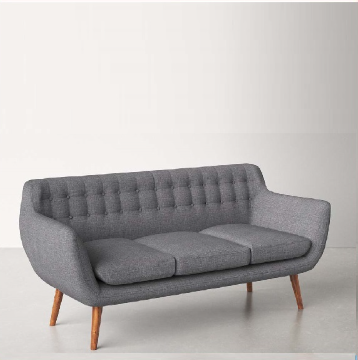 Sofa băng bọc nỉ SM26CT Tundo KT Ngang 183 x Sâu 79 x Cao 46 / 84 cm - Màu xám