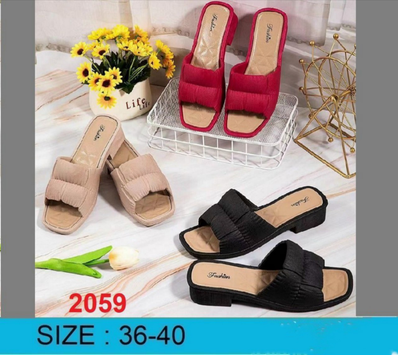 Dép nhựa đế cao nữ mềm nhiều mẫu(2059_2069) size 36-40