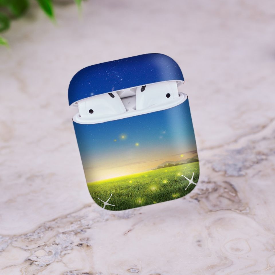 Miếng dán skin chống bẩn cho tai nghe AirPods in hình thiết kế - atk387 (bản không dây 1 và 2