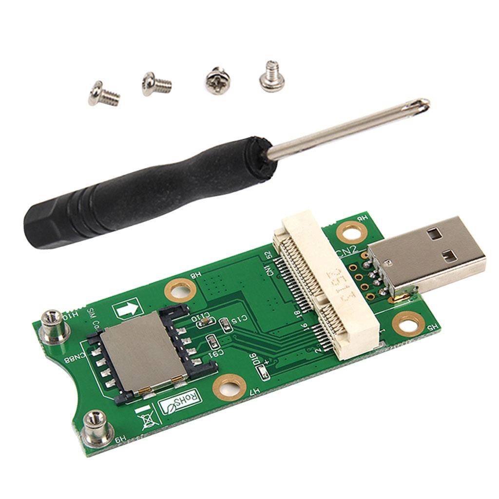 Mini PCI-E to USB2.0 Adapter Test 3G/4G WWAN Module with SIM Card Slot