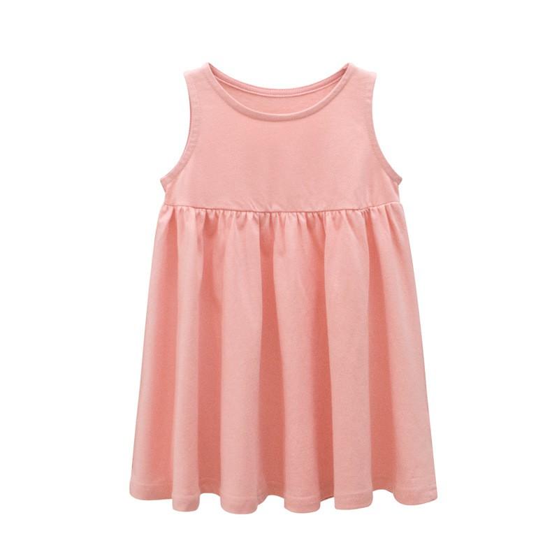 Váy bé gái đầm sát nách cho bé chất liệu cotton thoáng mát hàng xuất Âu Mỹ