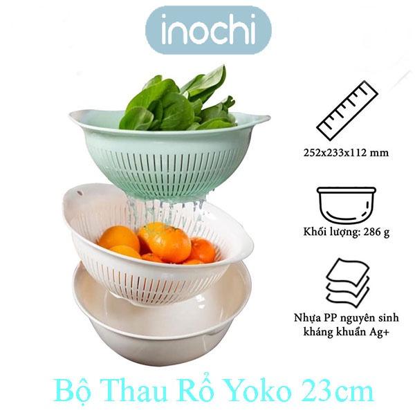 Rổ Nhựa Rửa Rau Đa Năng Size 30 Cm 1 Chậu 1 Rổ Inochi Cao Cấp