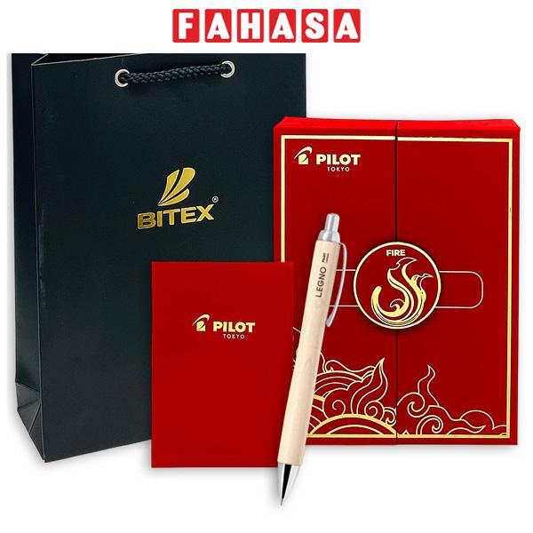 Bút Bi Ký Legno 0.7 mm - Pilot BLE-1SK-M - Mực Đen - Thân Gỗ Kèm Hộp Ngũ Hành Và Túi