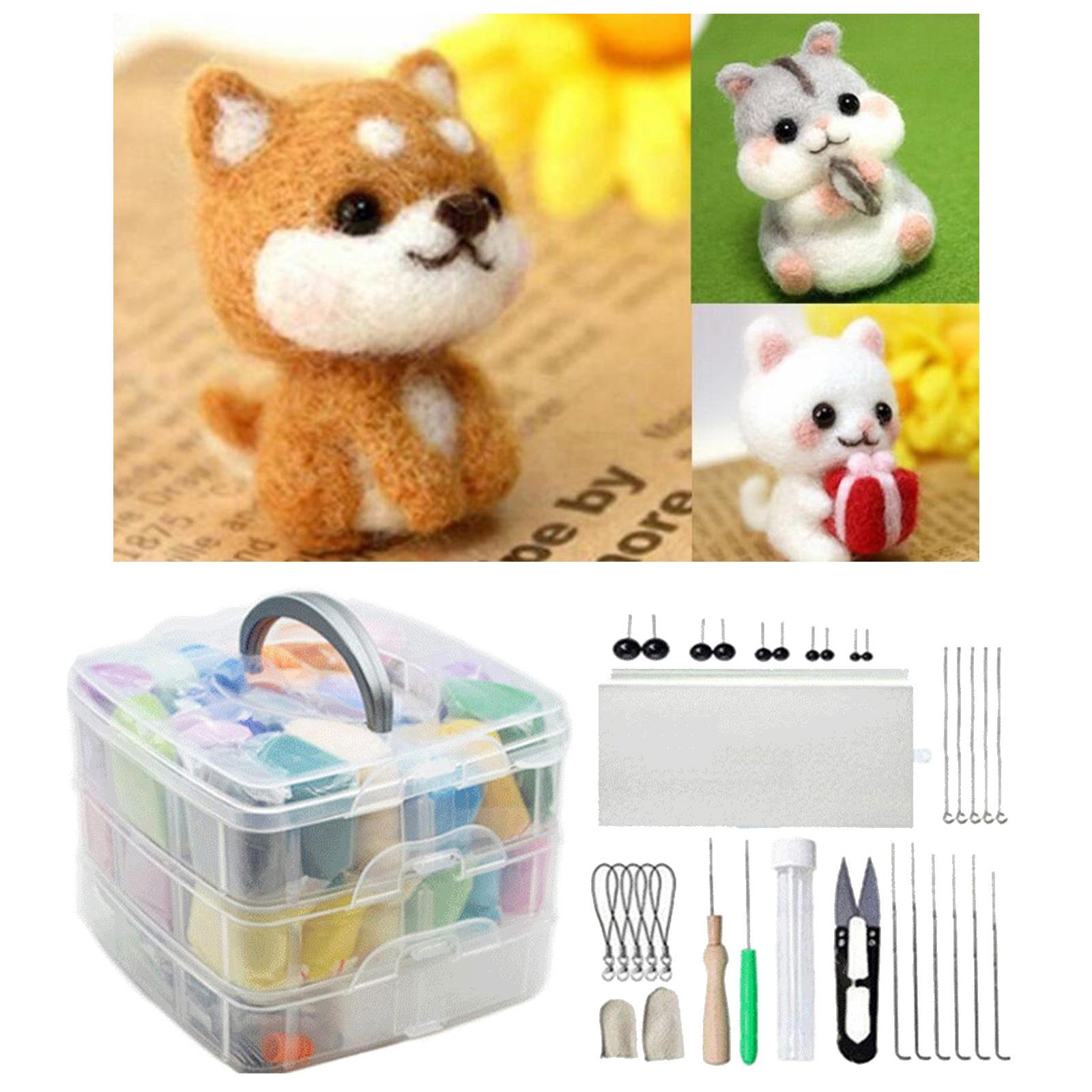 Premium All in Needle Felting Kit Supplies Felt Work Tools Storage Box Animal Toys Crafting Hand Crafts