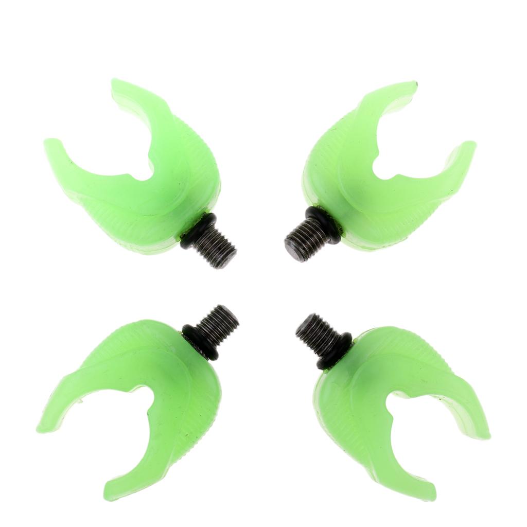 4pcs Fluorescent Fishing Rod Rest Butt Rest Head Luminous Gripper Grips L